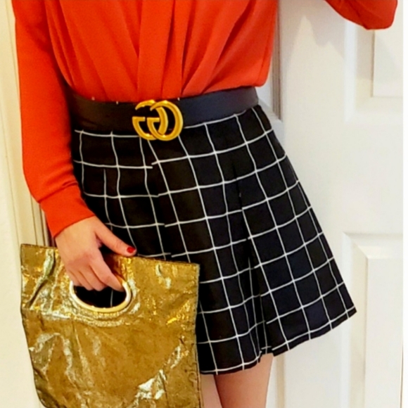 HIGH WAIST, PLEATED MINI SKATER SKIRT - Picture 6 of 11